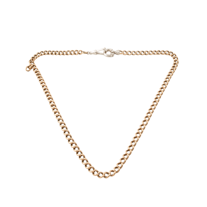 9k Rose Gold & Silver x Vintage 5mm Pocket Watch Chain - Kingdom Jewelry