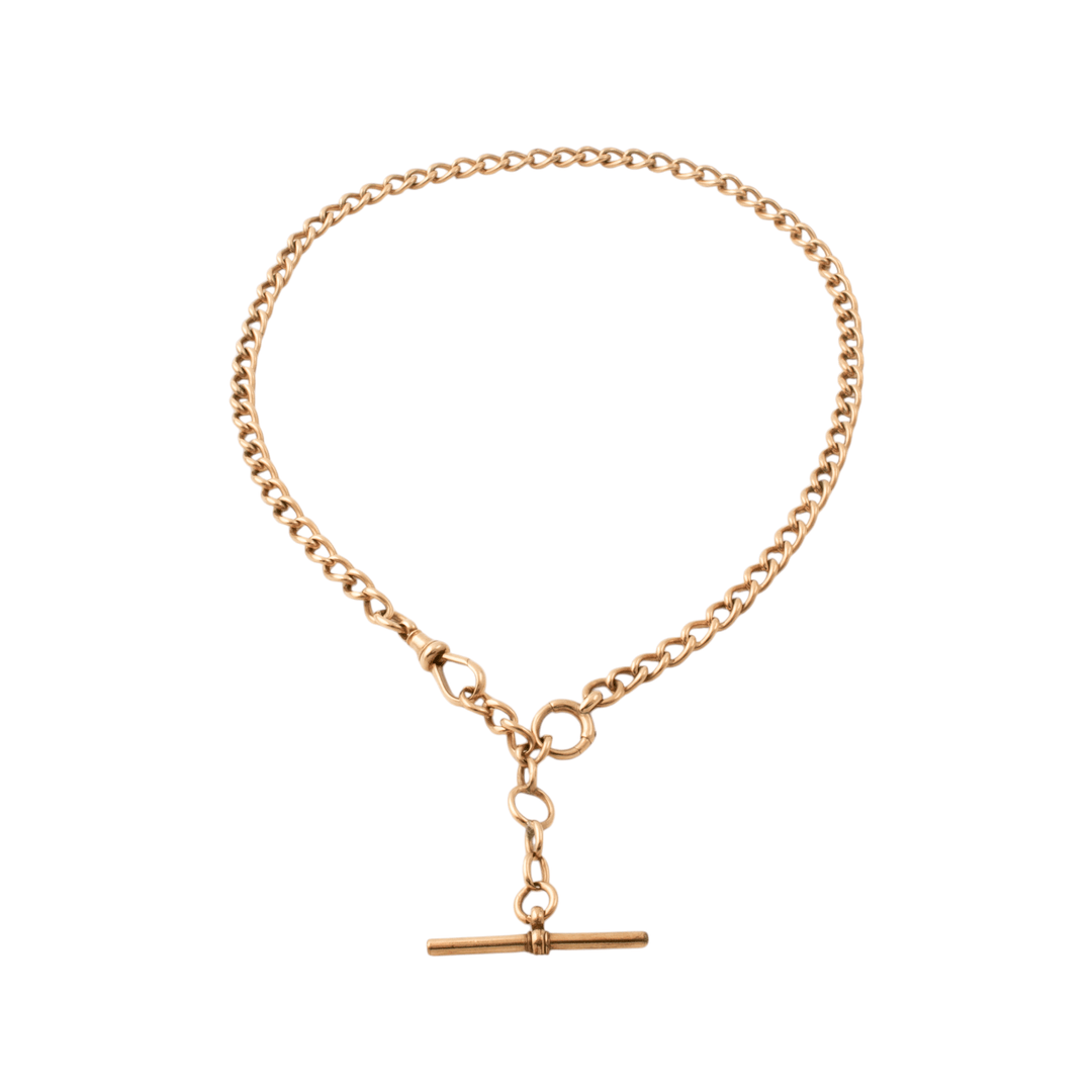 9k Rose Gold x Antique 1920's 5mm Watch Chain - Kingdom Jewelry