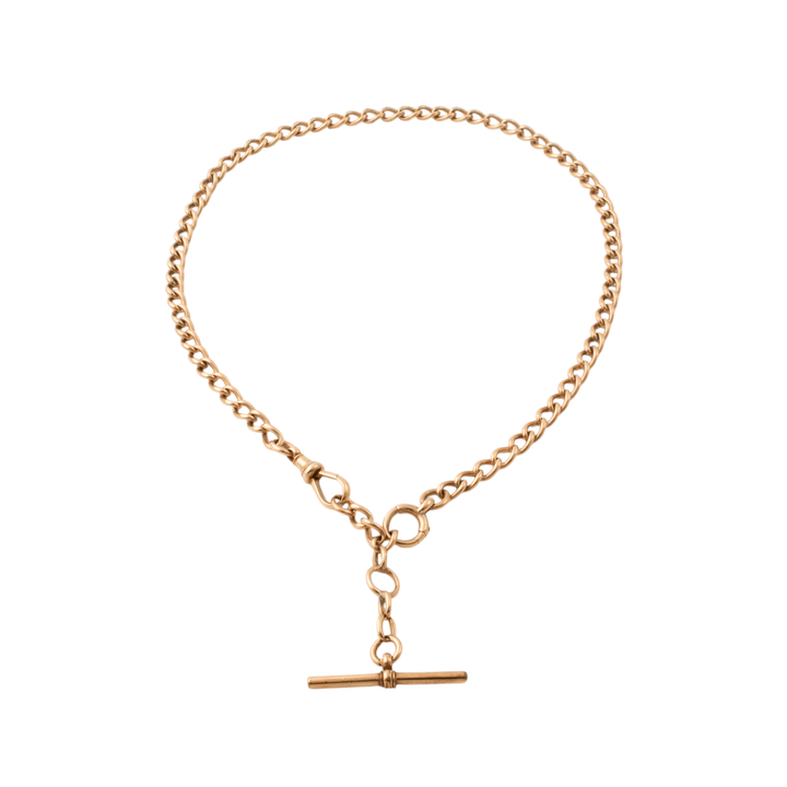 9k Rose Gold x Antique 1920's 5mm Watch Chain - Kingdom Jewelry