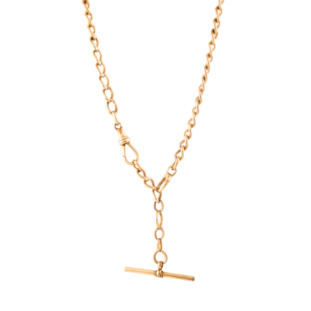 9k Rose Gold x Antique 1920's 5mm Watch Chain - Kingdom Jewelry