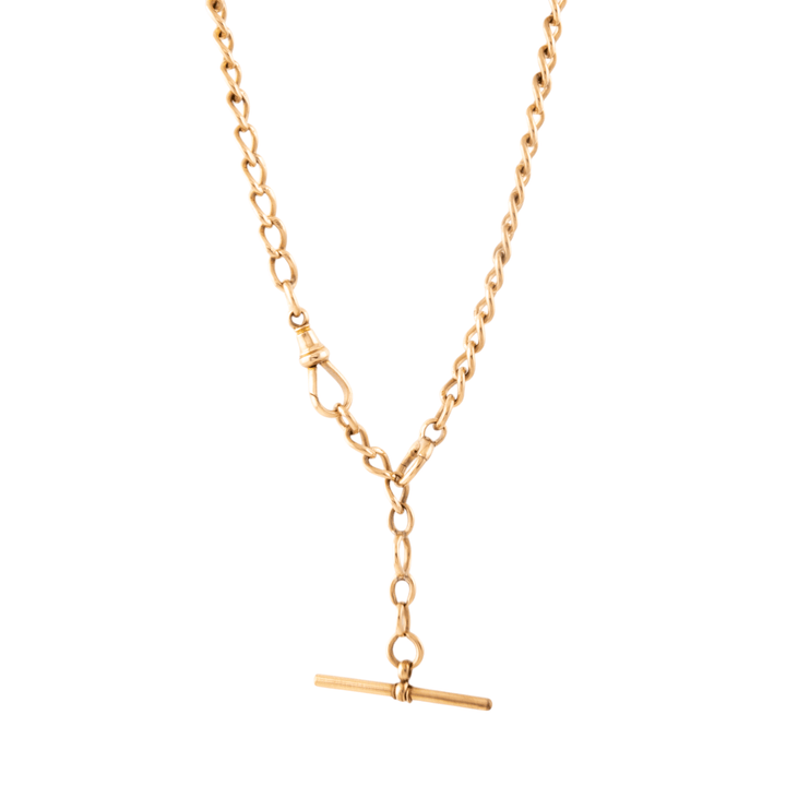 9k Rose Gold x Antique 1920's 5mm Watch Chain - Kingdom Jewelry