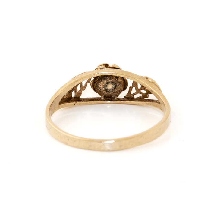 9k Two - Tone Gold x Petite "Black Hills" Floral Rose Solitaire - Kingdom Jewelry