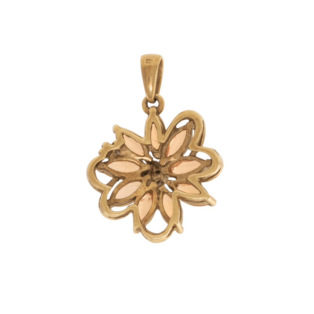 9k Yellow Gold x Vintage Floral Pendant - Kingdom Jewelry