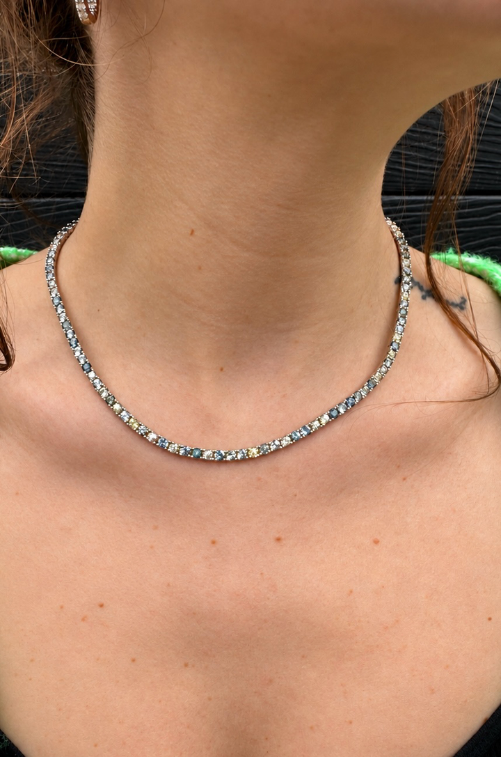 3.5mm Montana Sapphire 14K Yellow Gold 18” Riviera