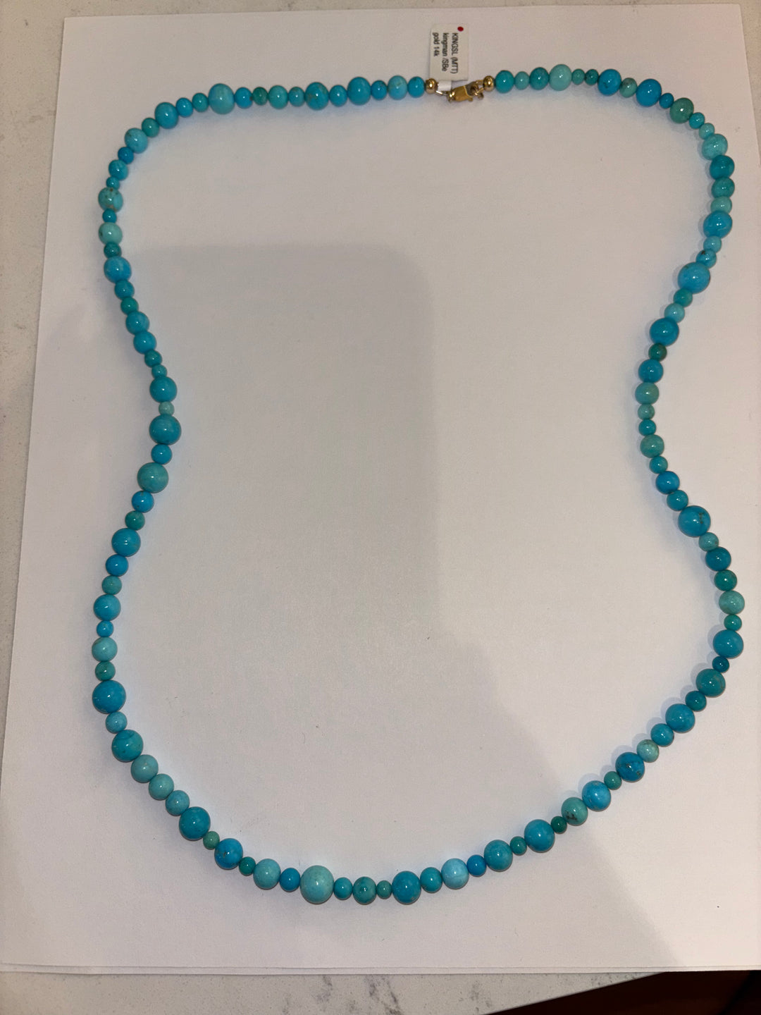 14K Kingman / Sleeping Beauty Turquoise Multi Strand 29"