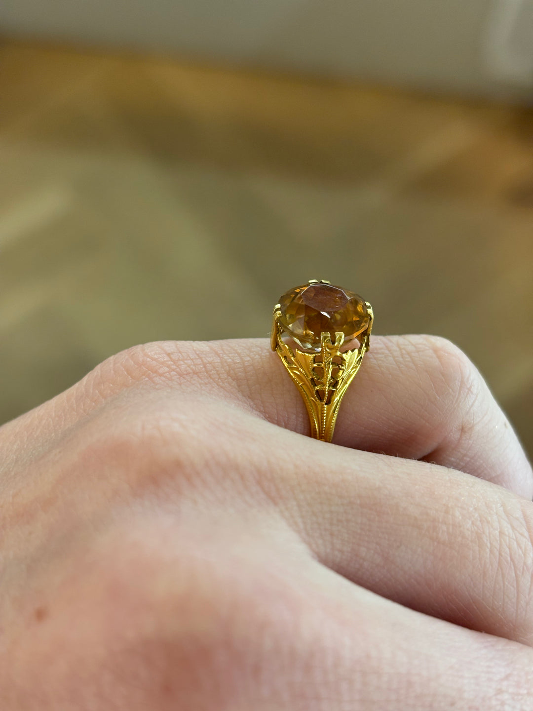 14K Vintage Citrine Ring
