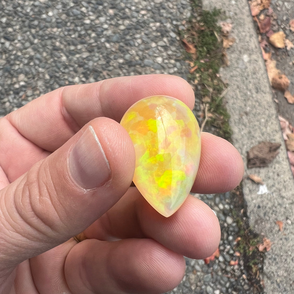 
                      
                        35.20 ct Teardrop x Fiery Ethiopian Welo Opal
                      
                    