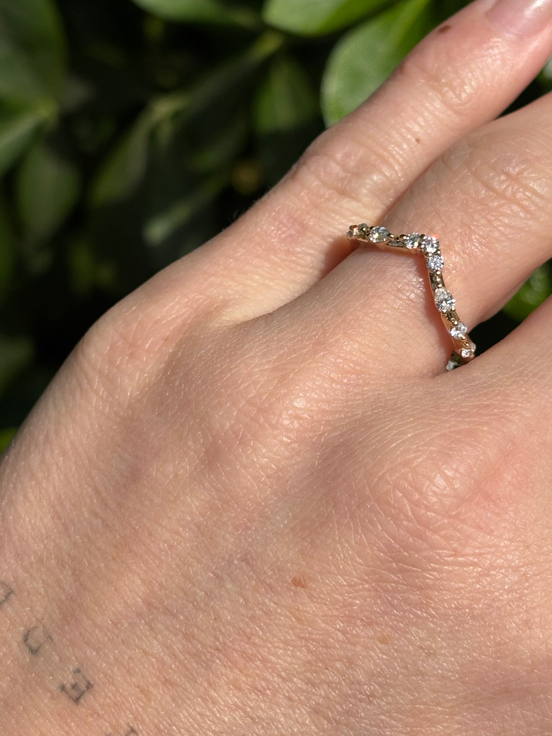 V Shape 14K Yellow Gold Lab Diamond Ring