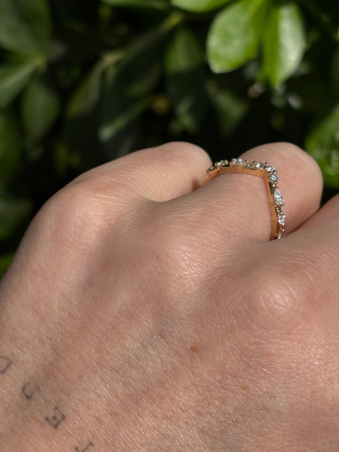 V Shape 14K Yellow Gold Lab Diamond Ring