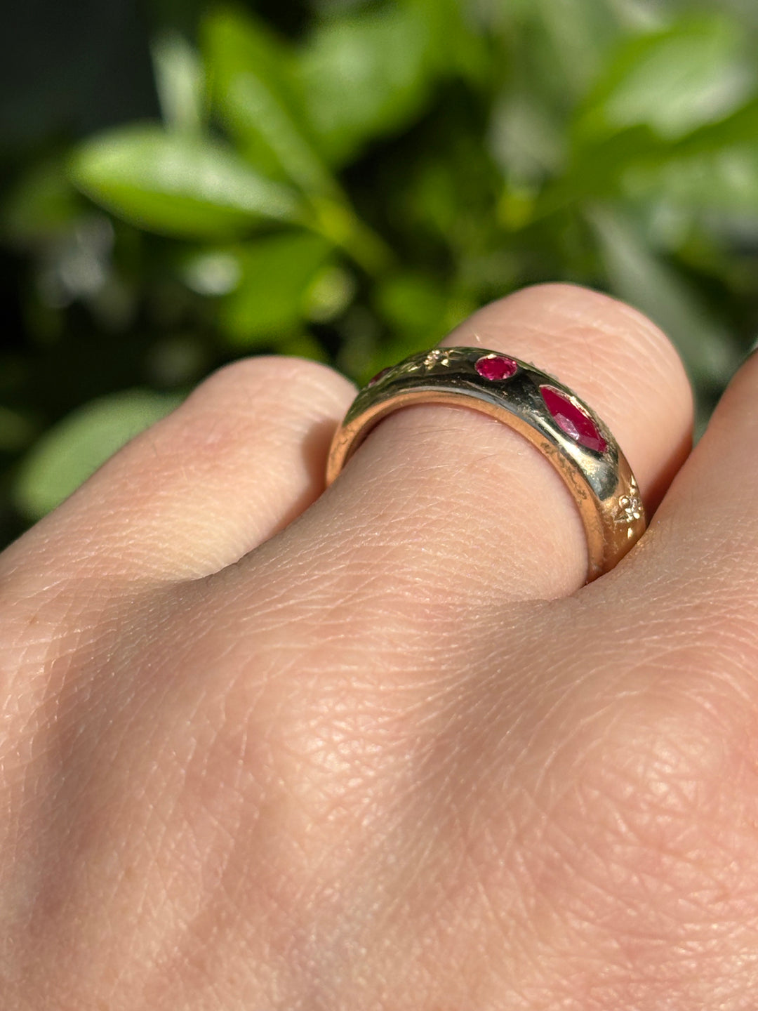 14k Gold x 5mm Multi-Cut Ruby & Diamond "Starliner" Eternity Band