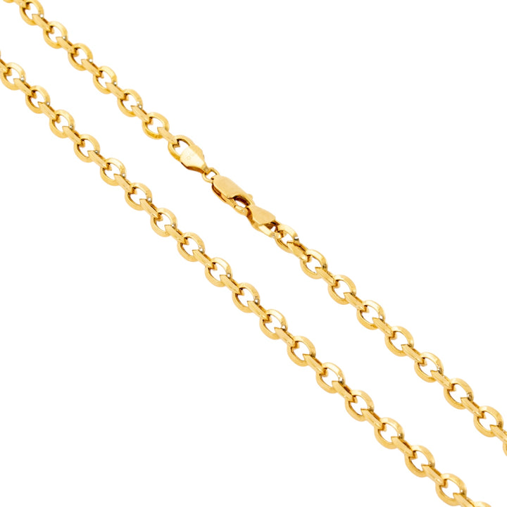 18k Yellow Gold x 4mm Knife-Edge Cable Link Chain Necklace
