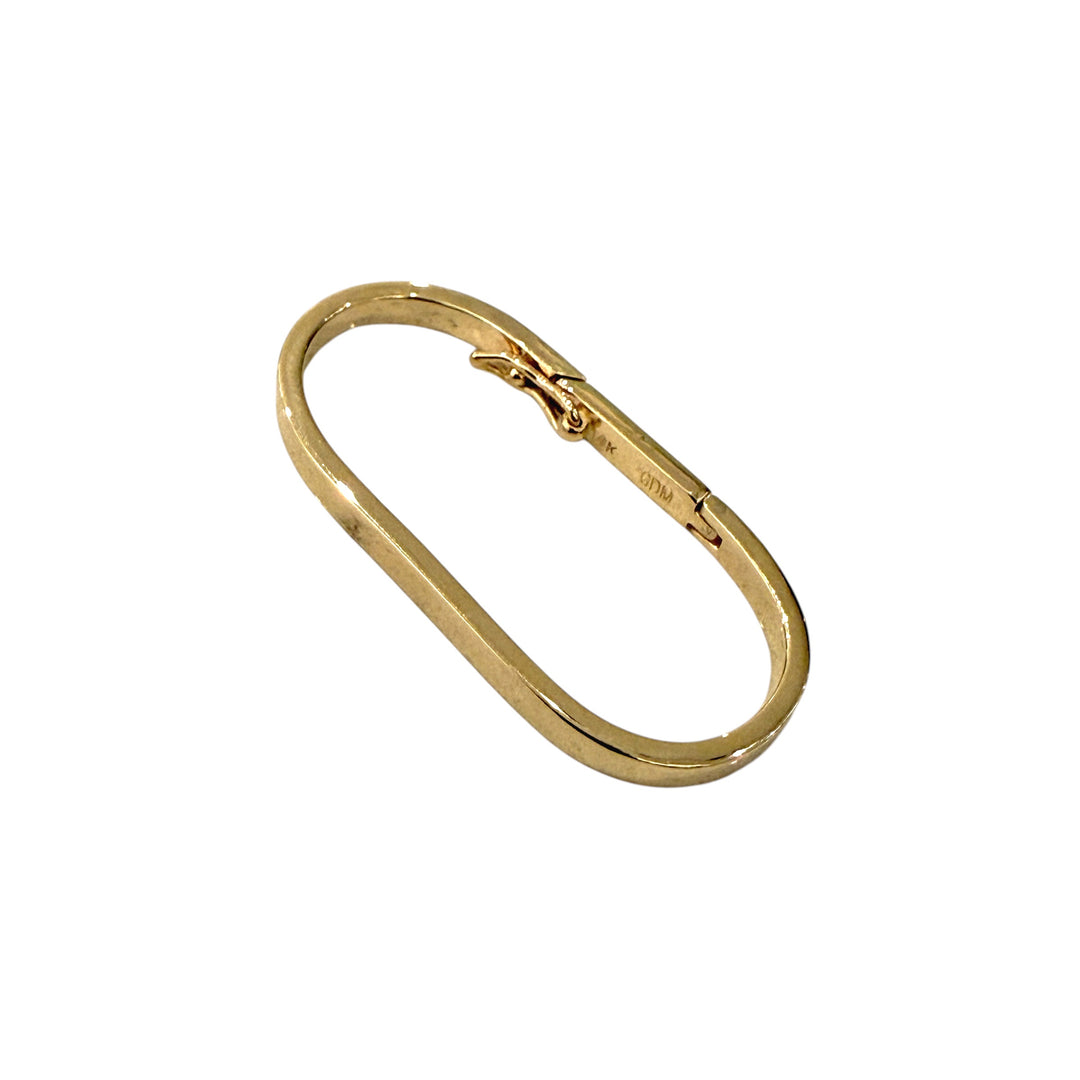 14k Gold x Custom Flat Square Wire Ellipse Charm Clasp