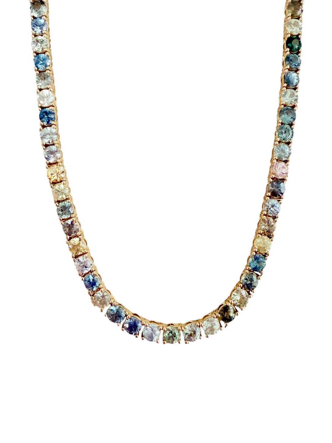 Montana Sapphire 14K Yellow Gold 17” Riviera