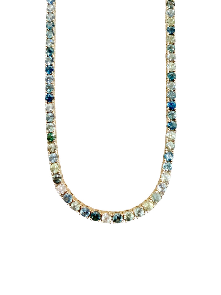 3.5mm Montana Sapphire 14K Yellow Gold 18” Riviera