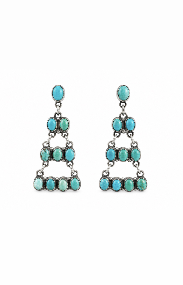 Carico Turquoise Triangular Dangle Earrings