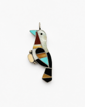 Zuni Inlay Bird Pendant