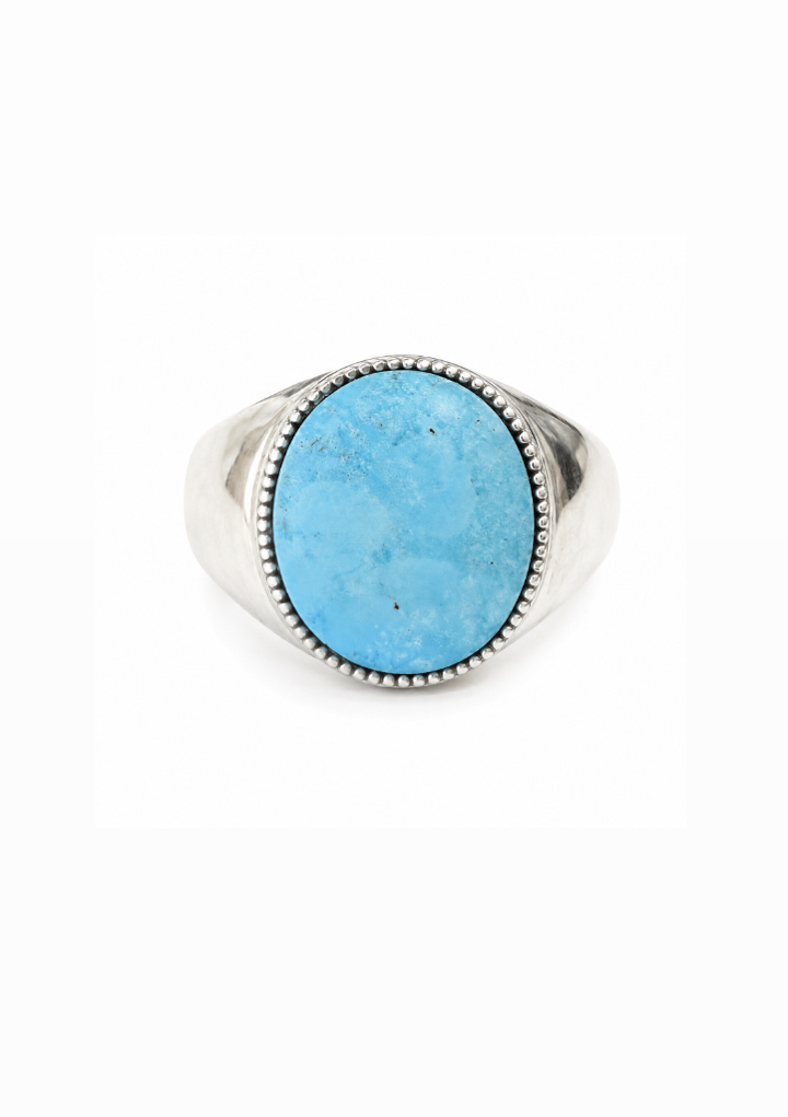 Silver Milgrain x Blue Ridge Turquoise Inlay Ring