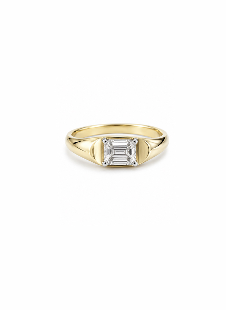 Emerald Cut Natural Diamond Ring