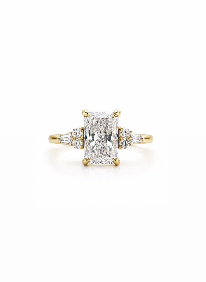 Radiant Diamond 14k Yellow Gold Engagement Ring