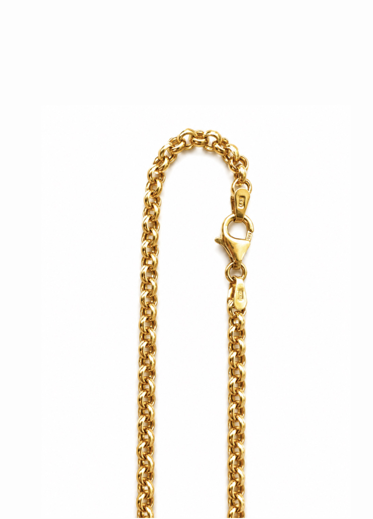 14K Yellow Gold Rolo Link Chain 18"