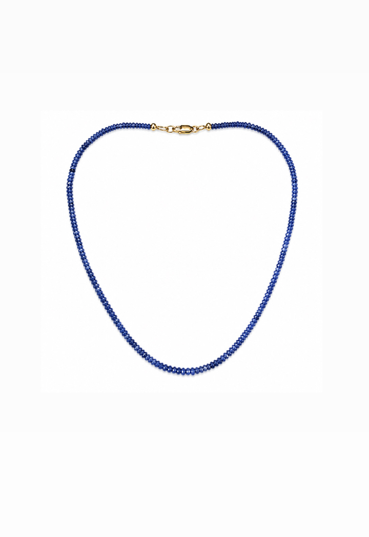 Deep Blue Sapphire Beaded Necklace