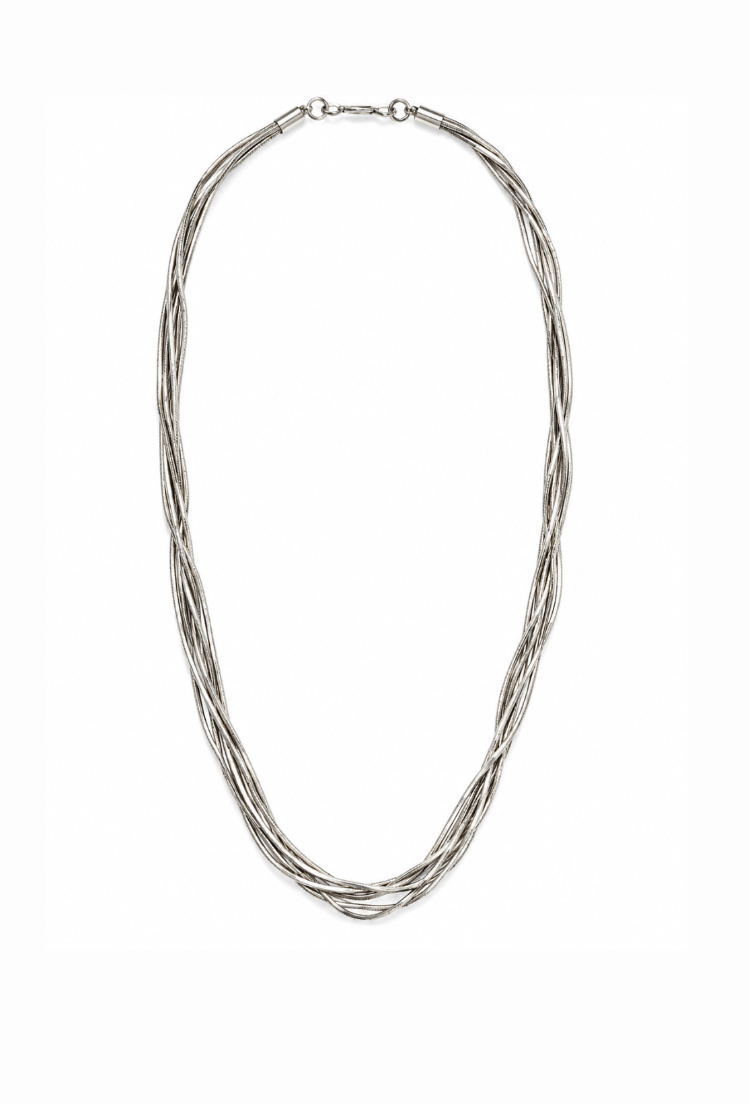 Multi-Strand Vintage Liquid Sterling Silver Necklace