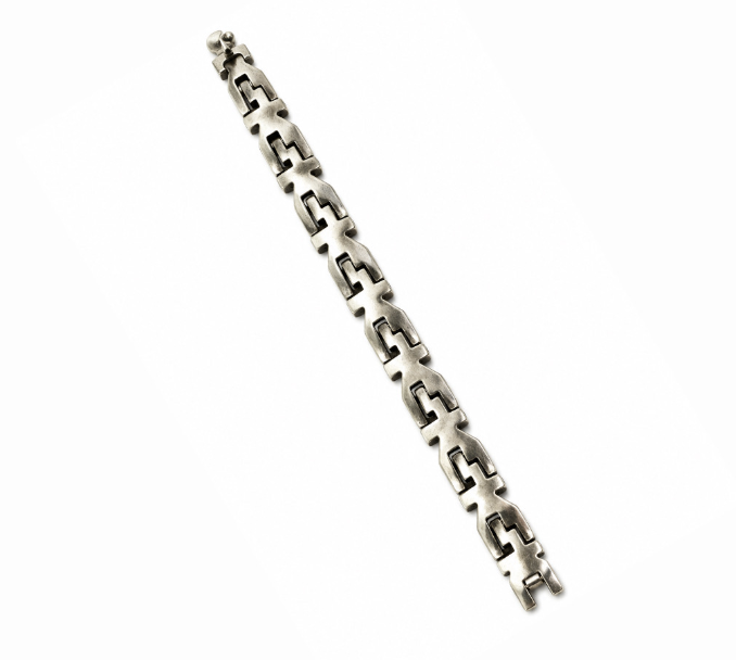 Vintage Mexican Ornate Silver Link Bracelet