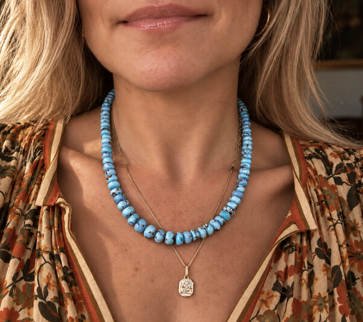 Golden Hills Natural Rondelle Turquoise Strand