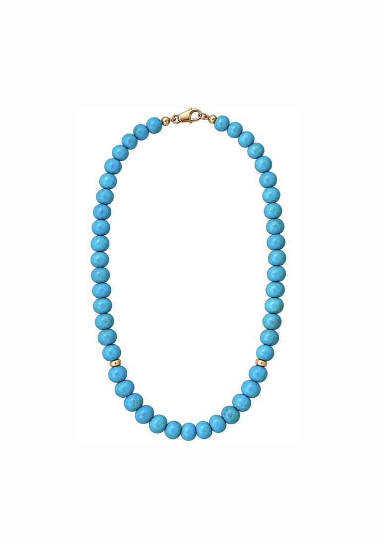 Brilliant Blue Sleeping Beauty 8mm 14k Gold Beads
