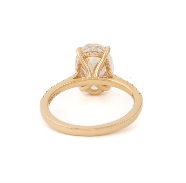 14k 2.68ct D VVS2 Lab Oval Cathedral Solitaire Engagement Ring