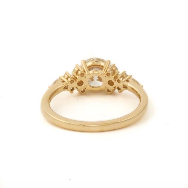 14K Yellow Gold Round lab grown diamond Ring