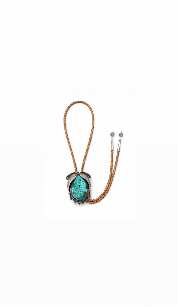 1970's Navajo  X American Turquoise Bolo
