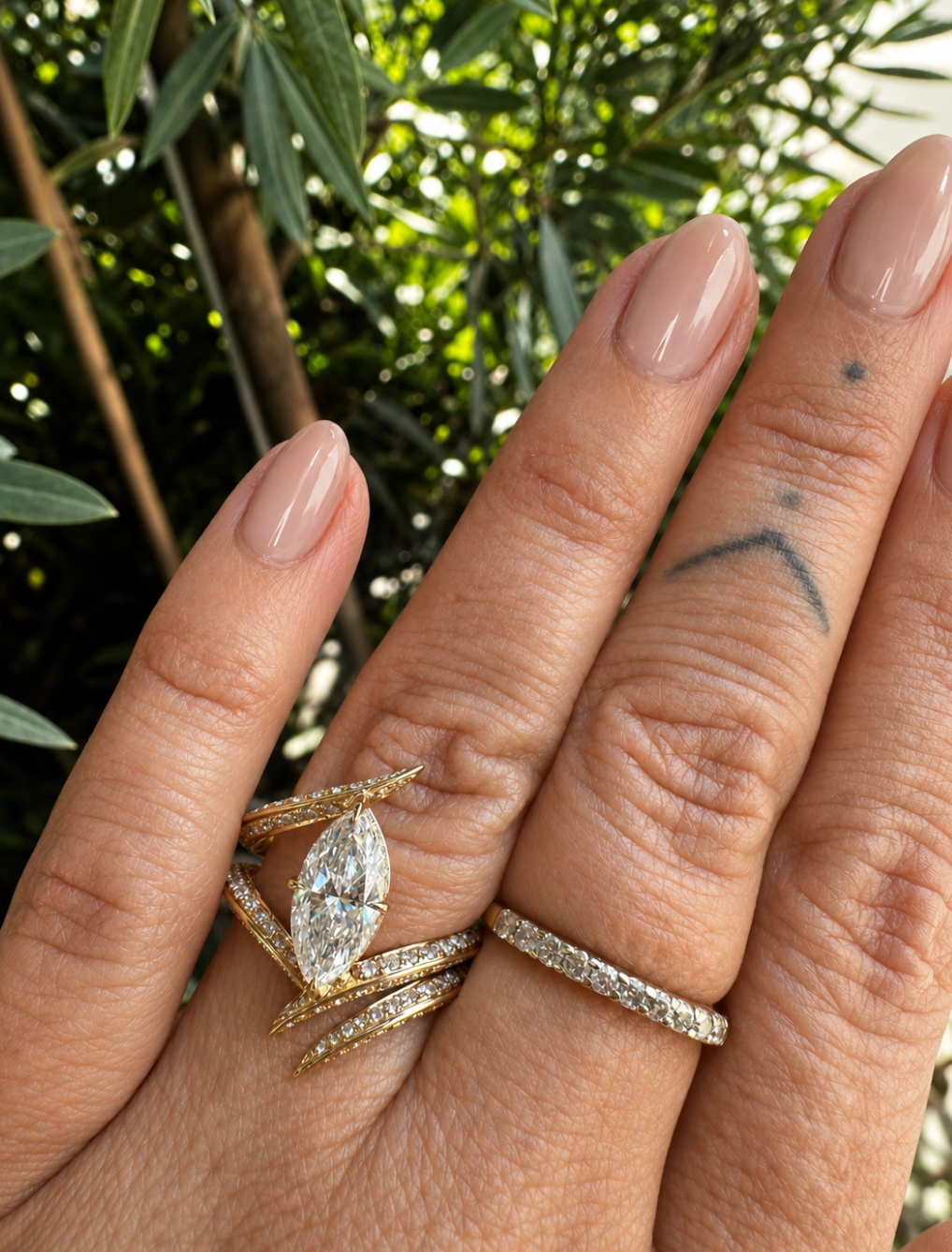 14kt Yellow Gold Marquise Bypass Ring