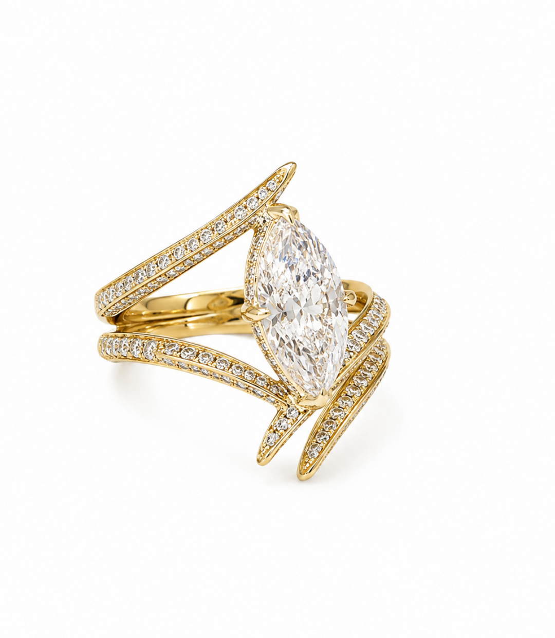 14kt Yellow Gold Marquise Bypass Ring