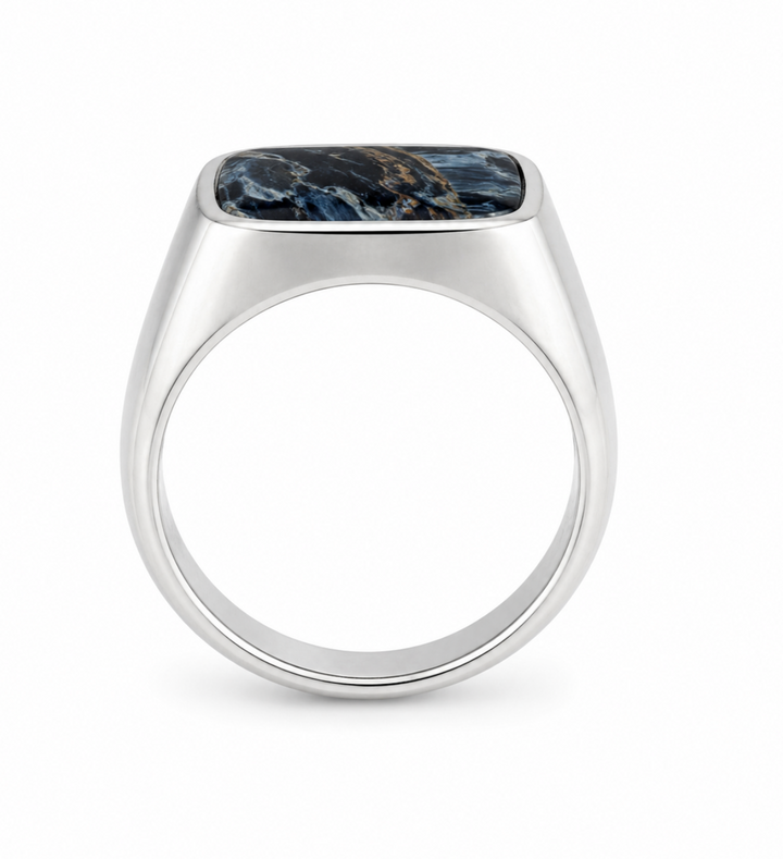 Pietersite x Silver Inlay Ring