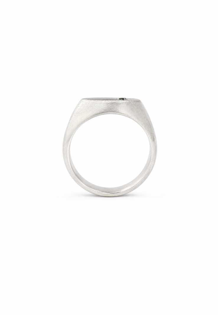 Sterling Silver x Sapphire Off Centered East West Ring