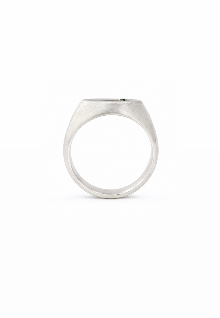 Sterling Silver x Sapphire Off Centered East West Ring