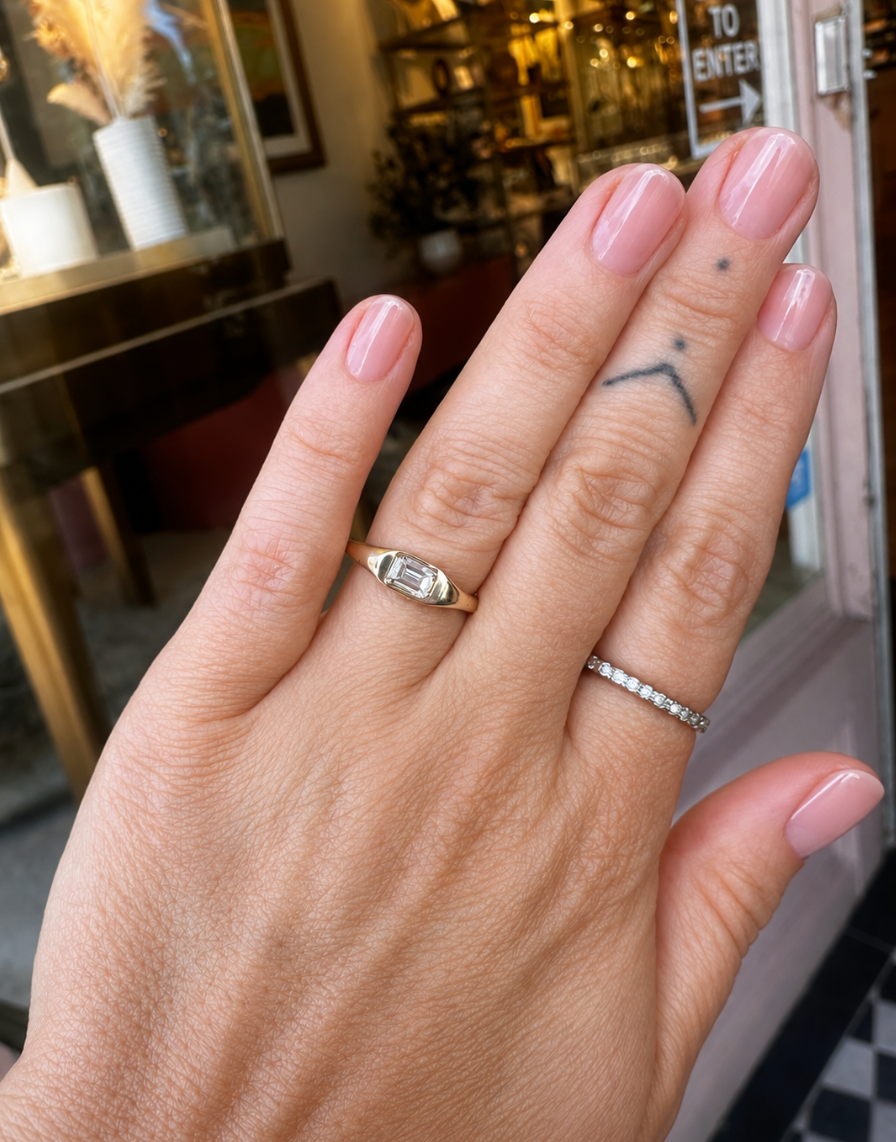 Emerald Cut Natural Diamond Ring