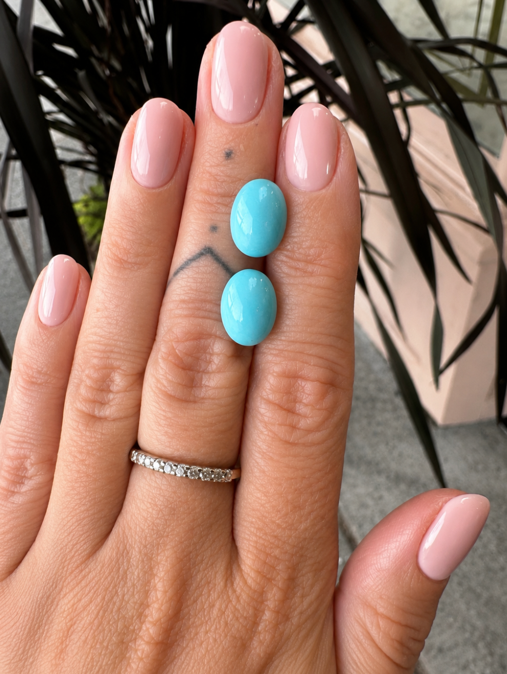 5.65 ct AAA Persian Turquoise  Cabochon Pair
