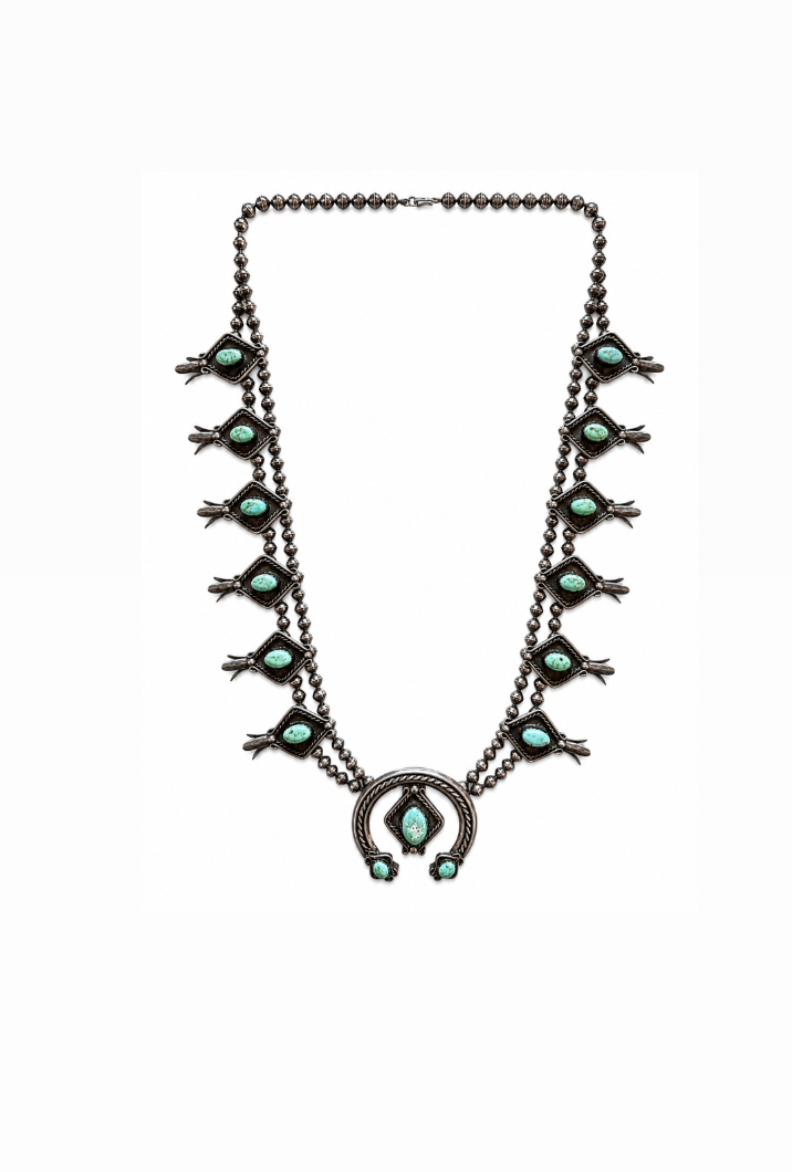 1970's Turquoise Squash Blossom