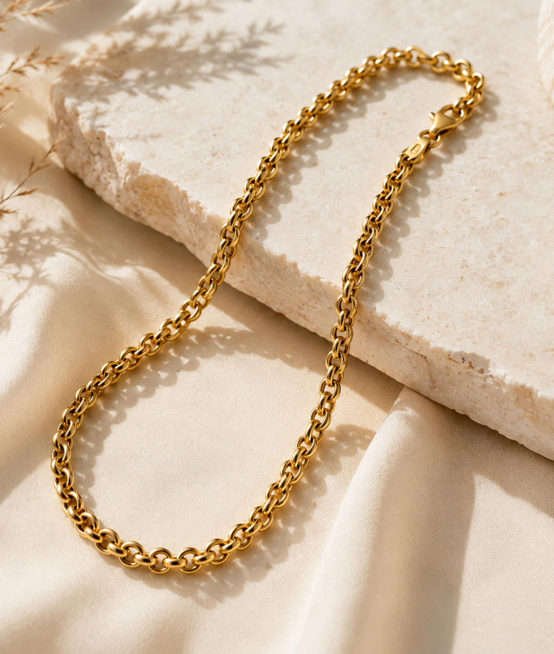 14K Yellow Gold Rolo Link Chain 18"