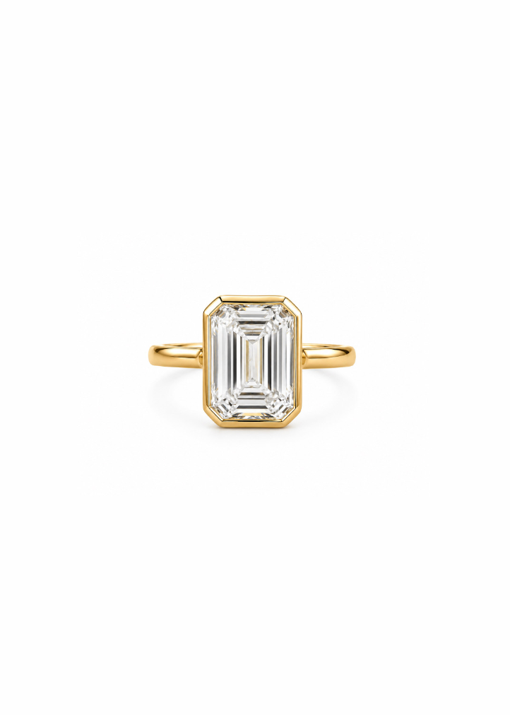 3ct Emerald Cut Solitaire  Ring