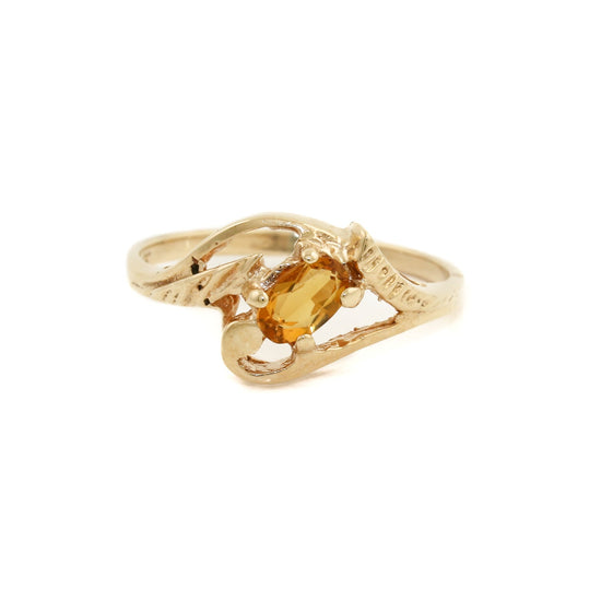 Abstract 10k Gold x Citrine Cocktail Ring - Kingdom Jewelry