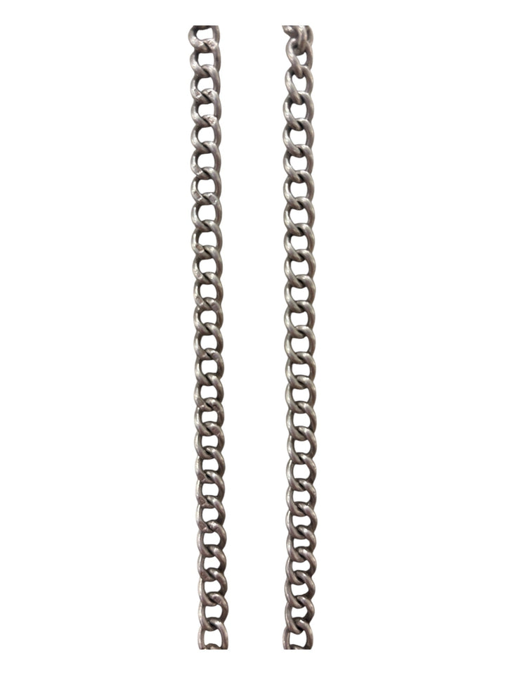 Antique 1920s Sterling Silver Watch Chain - Kingdom Jewelry