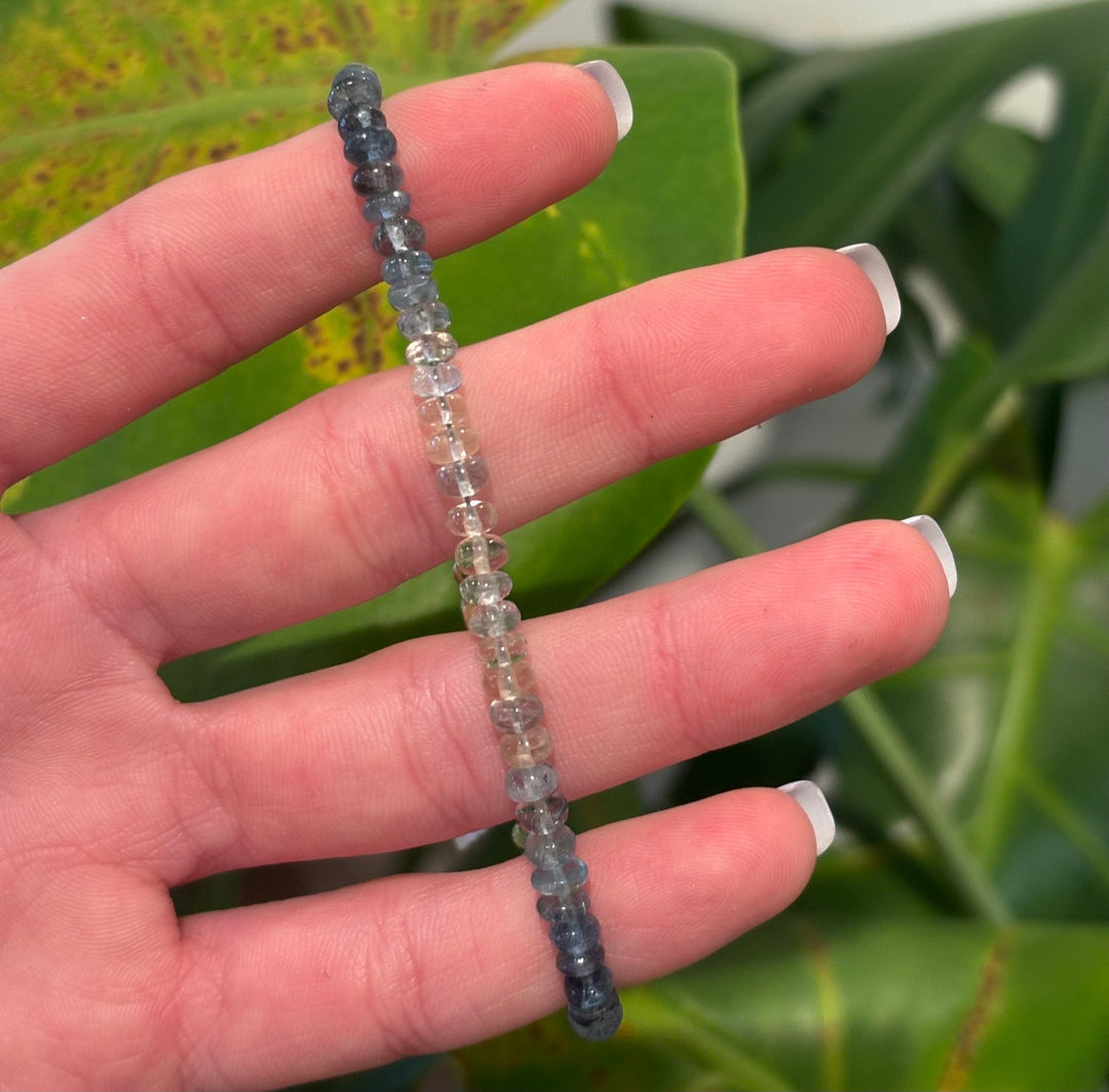 Aquamarine Rondelle Gradient Bracelet - Kingdom Jewelry