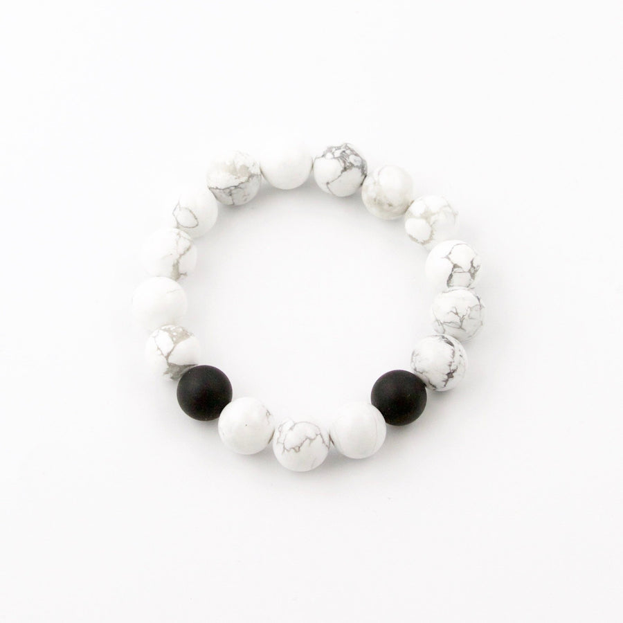 Black Onyx & White Howlite Beaded Bracelet - Kingdom Jewelry