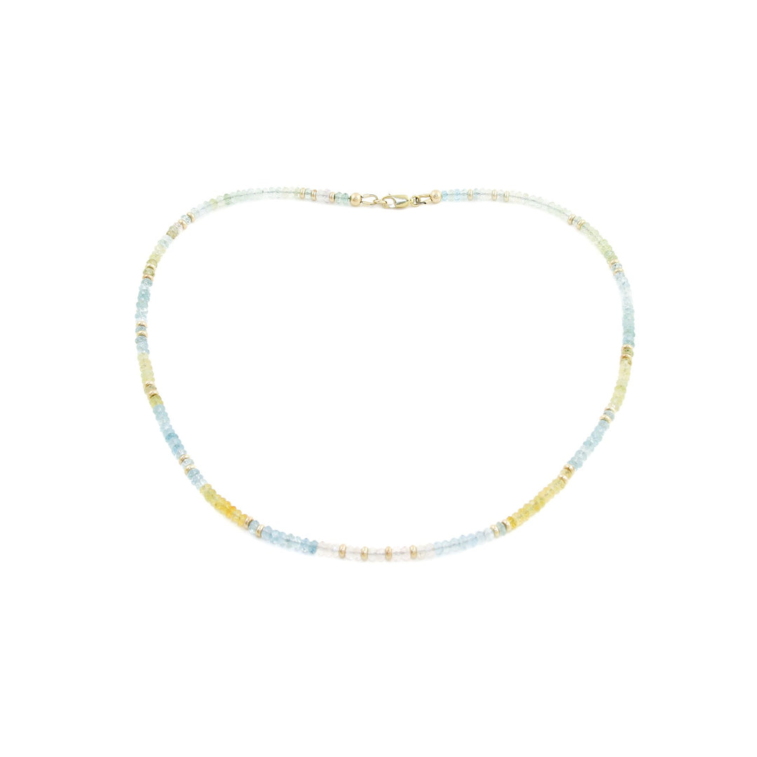 Blue Bloom Zircon Beaded Necklace - Kingdom Jewelry