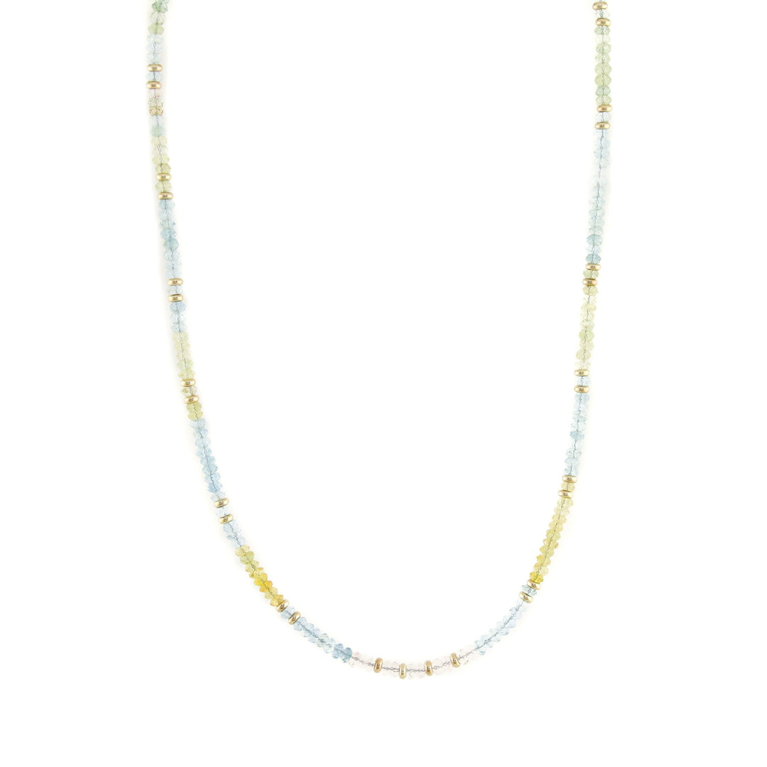 Blue Bloom Zircon Beaded Necklace - Kingdom Jewelry