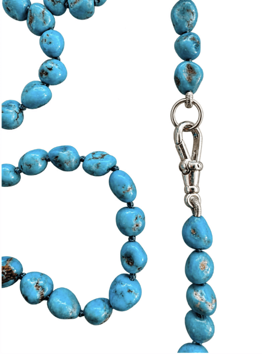 Blue Ridge Turquoise Beaded Sterling Silver Necklace - Kingdom Jewelry