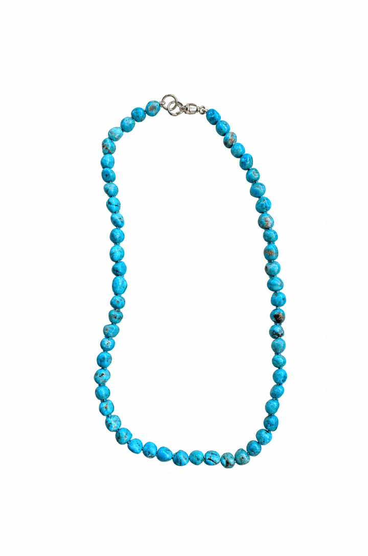 Blue Ridge Turquoise Beaded Sterling Silver Necklace - Kingdom Jewelry